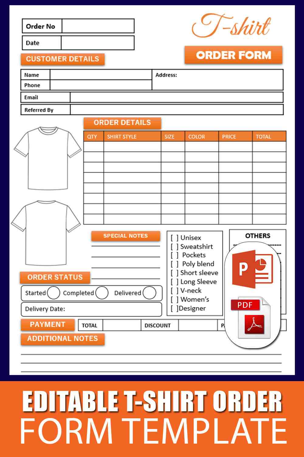 T-Shirt Order Form